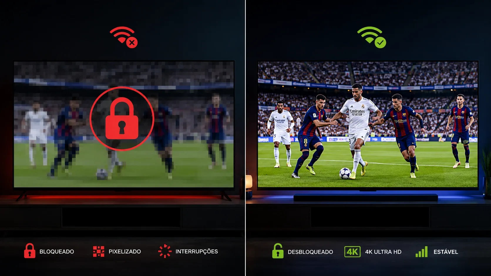 Limitações do IPTV grátis para TV em Portugal — o que não está incluído
